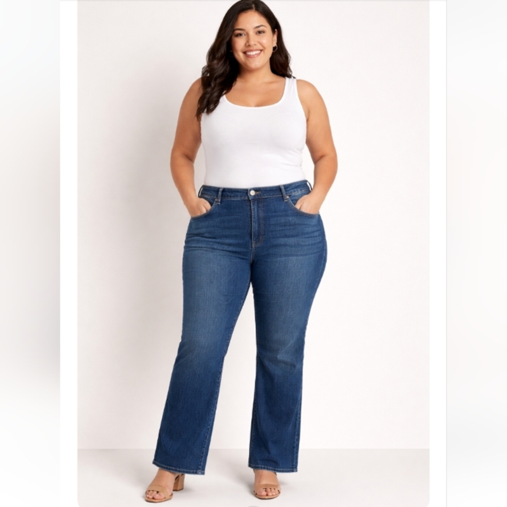 NWT Lane Bryant Signature Fit High Rise Relaxed Boot Jeans 18P  Stretch Denim
